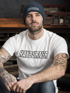 Hayburner T-Shirt weiß mit schwarzen Logo