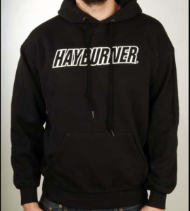 Hayburner Hoodie schwarz mit weißem Logo
