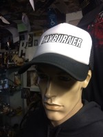 Hayburner Trucker Cap schwarz/weiß mit schwarzem Logo
