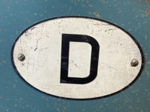 Deutschland D Schild als Magnet Patina-Style